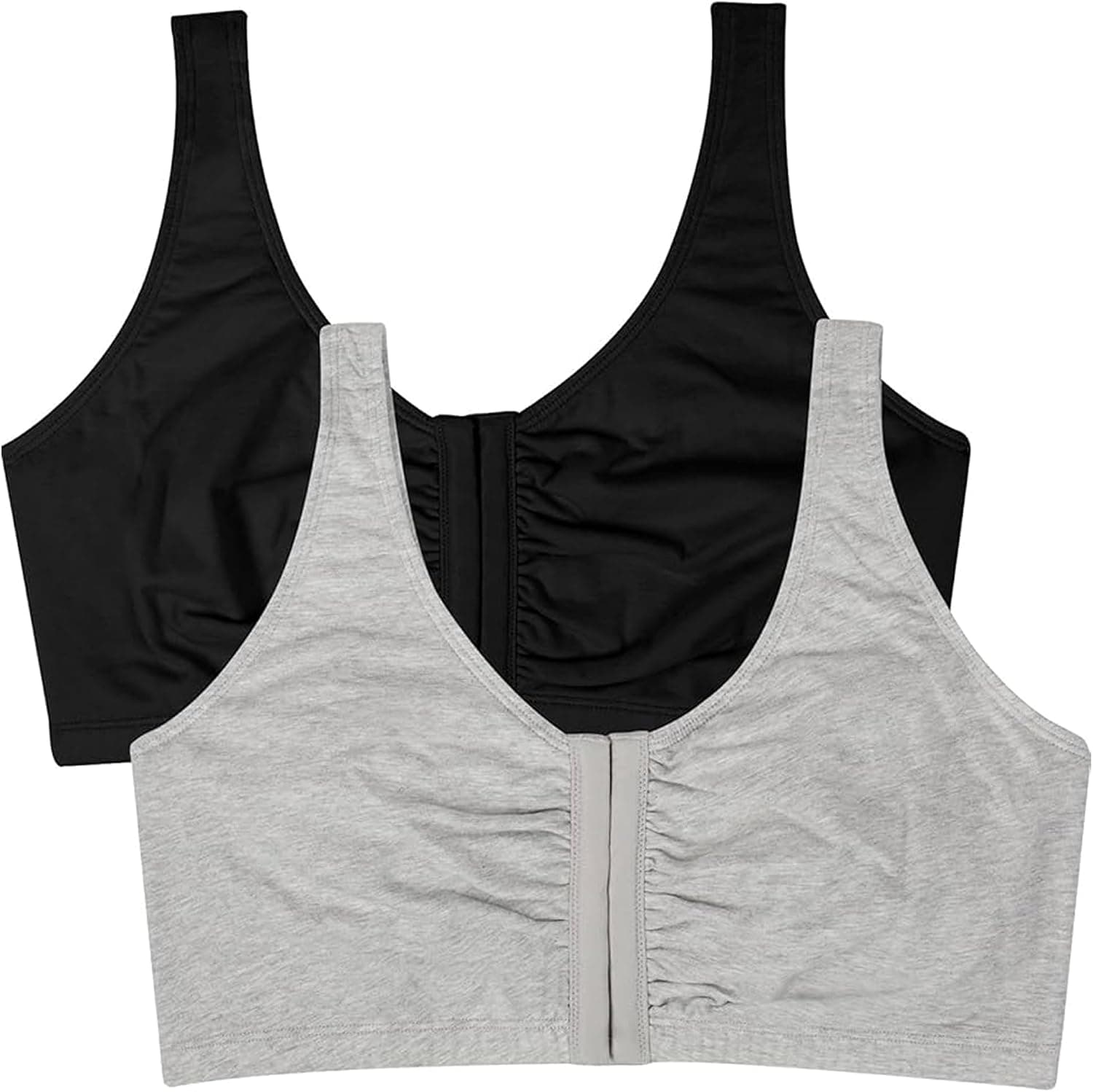 Fruit of the Loom Sujetador deportivo con cierre frontal para mujer