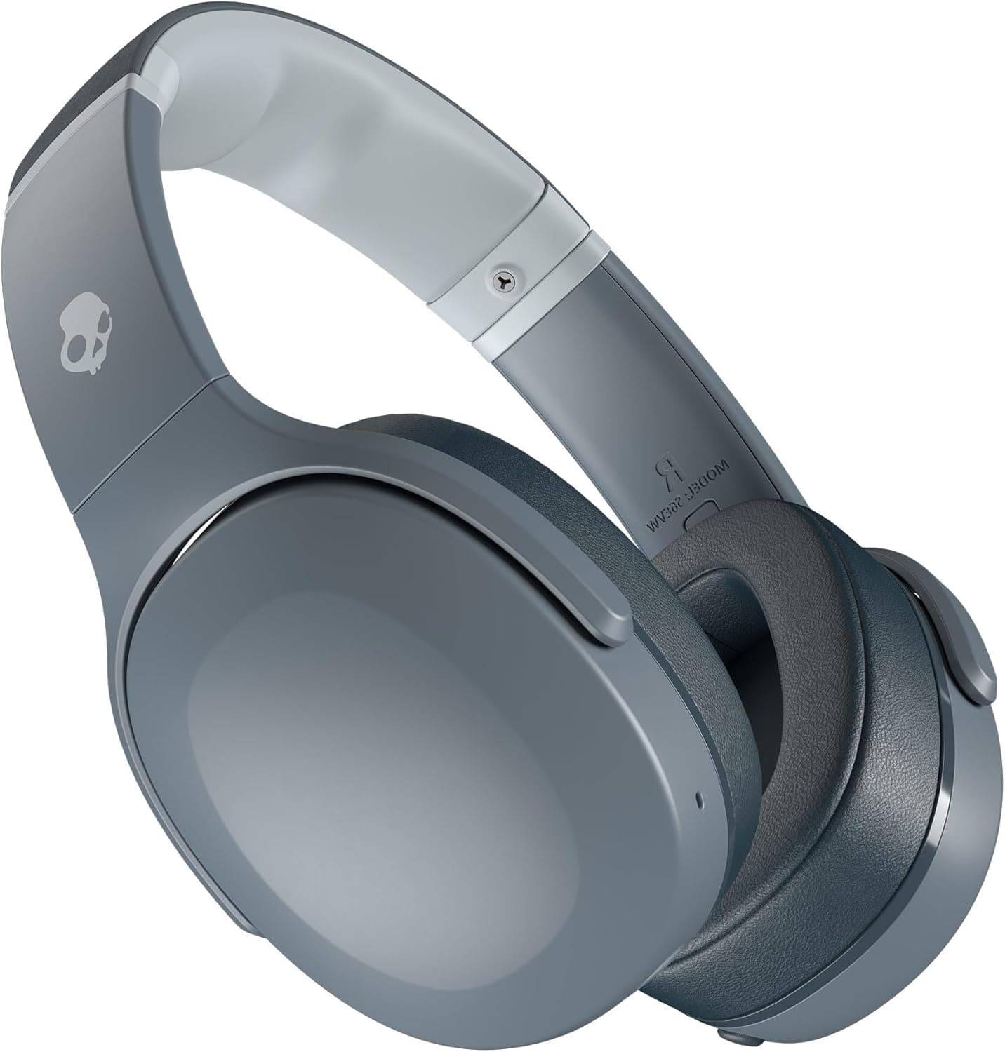 Auriculares inalámbricos Bluetooth Skullcandy Crusher Evo con cable de carga USB-C adicional, bajos multisensoriales, ajuste de aislamiento de ruido sobre la oreja, batería de 40 horas, micrófono para iPhone Android - Gris frío