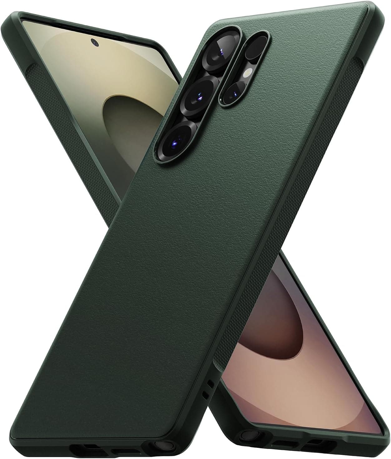 Funda Ringke Onyx para Samsung Galaxy S25 Ultra [Se siente bien en la mano] Resistente al aceite y la suciedad, protección mejorada de la lente de la cámara, agarre cómodo, funda ligera y antideslizante - Verde oscuro