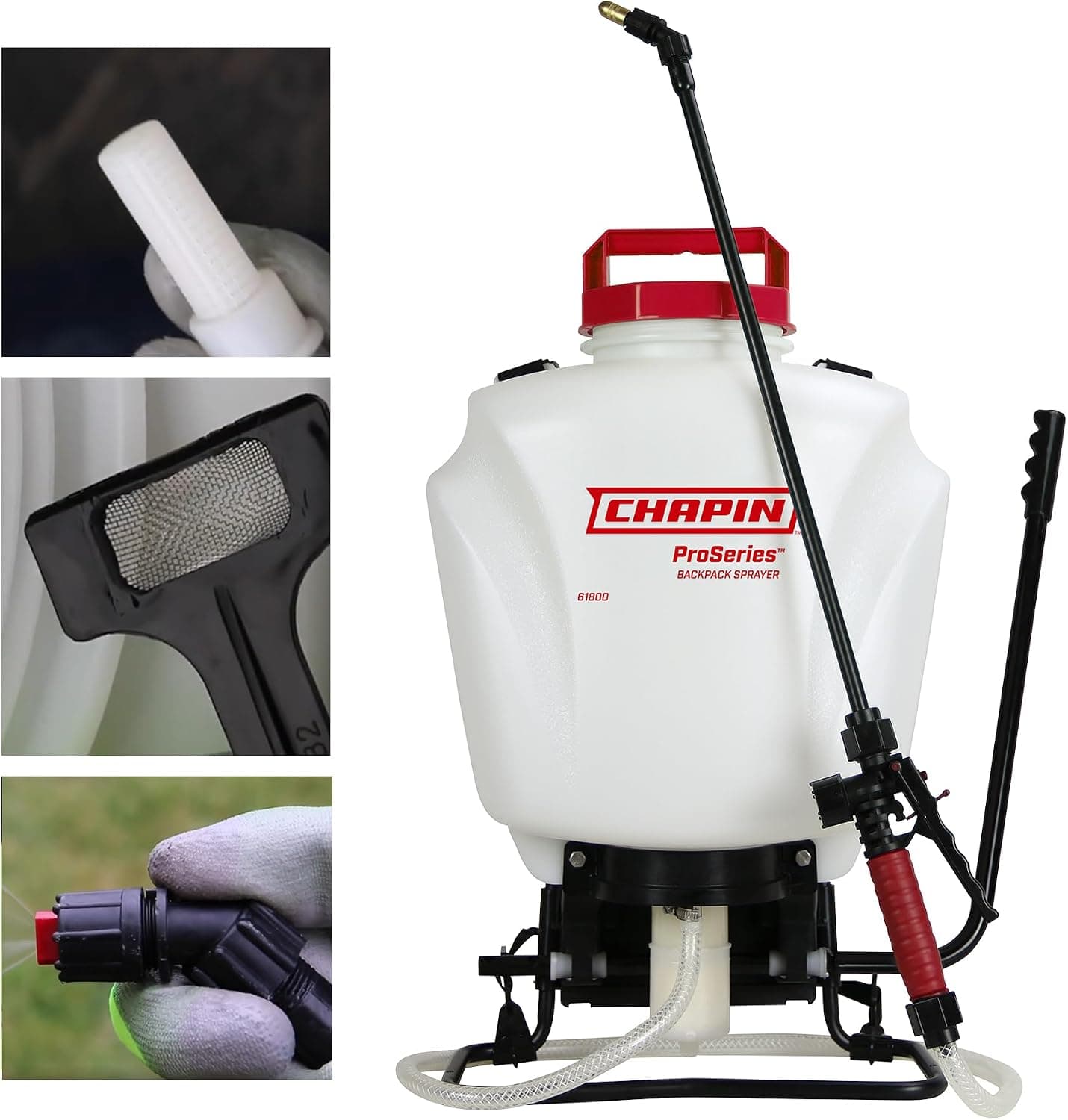 CHAPIN 61800 ProSeries Pulverizador de mochila de 4 galones, filtración de 3 etapas