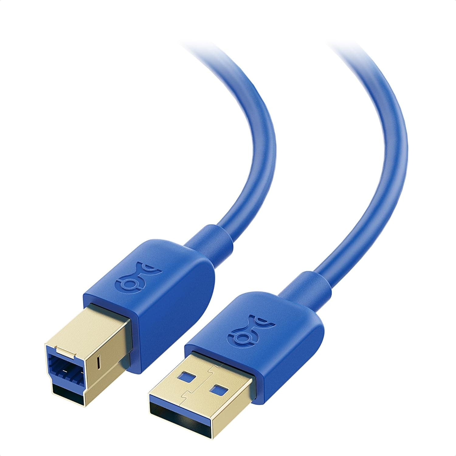 Cable Matters Cable USB 3.0 de 5 Gbps, cable USB A a B, 6 pies, azul | Conector tipo B 3.0, compatible con cajas de discos duros/concentradores integrados
