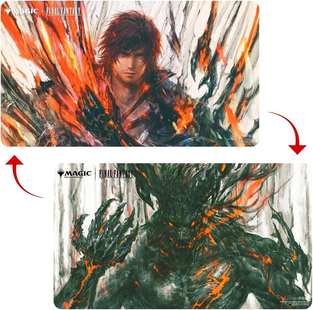 Final Fantasy x Universes Beyond Clive, primer escudo de Rosaria/Summon Ifrit tapete de juego de doble cara para Magic: The Gathering | Tapete para juegos de cartas, Coleccionables de Final Fantasy