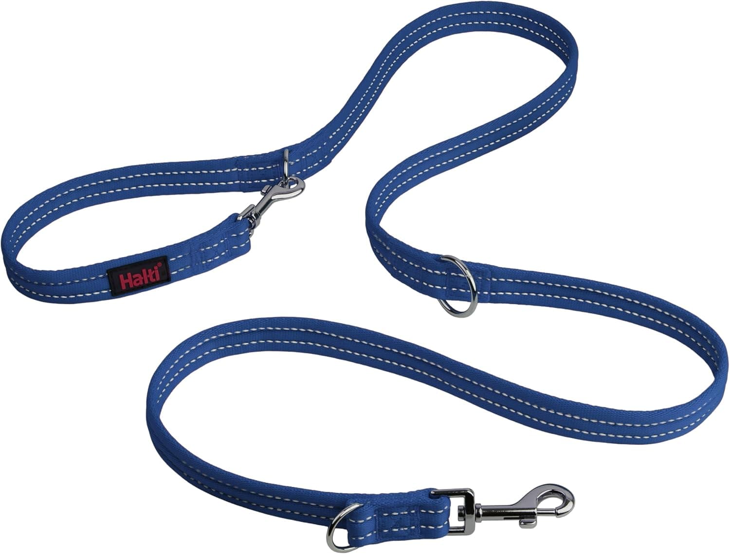 Correa para perros de entrenamiento Halti | Tamaño grande, azul cobalto, 2 m | Correa para perros de doble extremo sin tirones | Ligero, suave y duradero | Ideal para entrenamiento de obediencia y paseos diarios con perros y cachorros