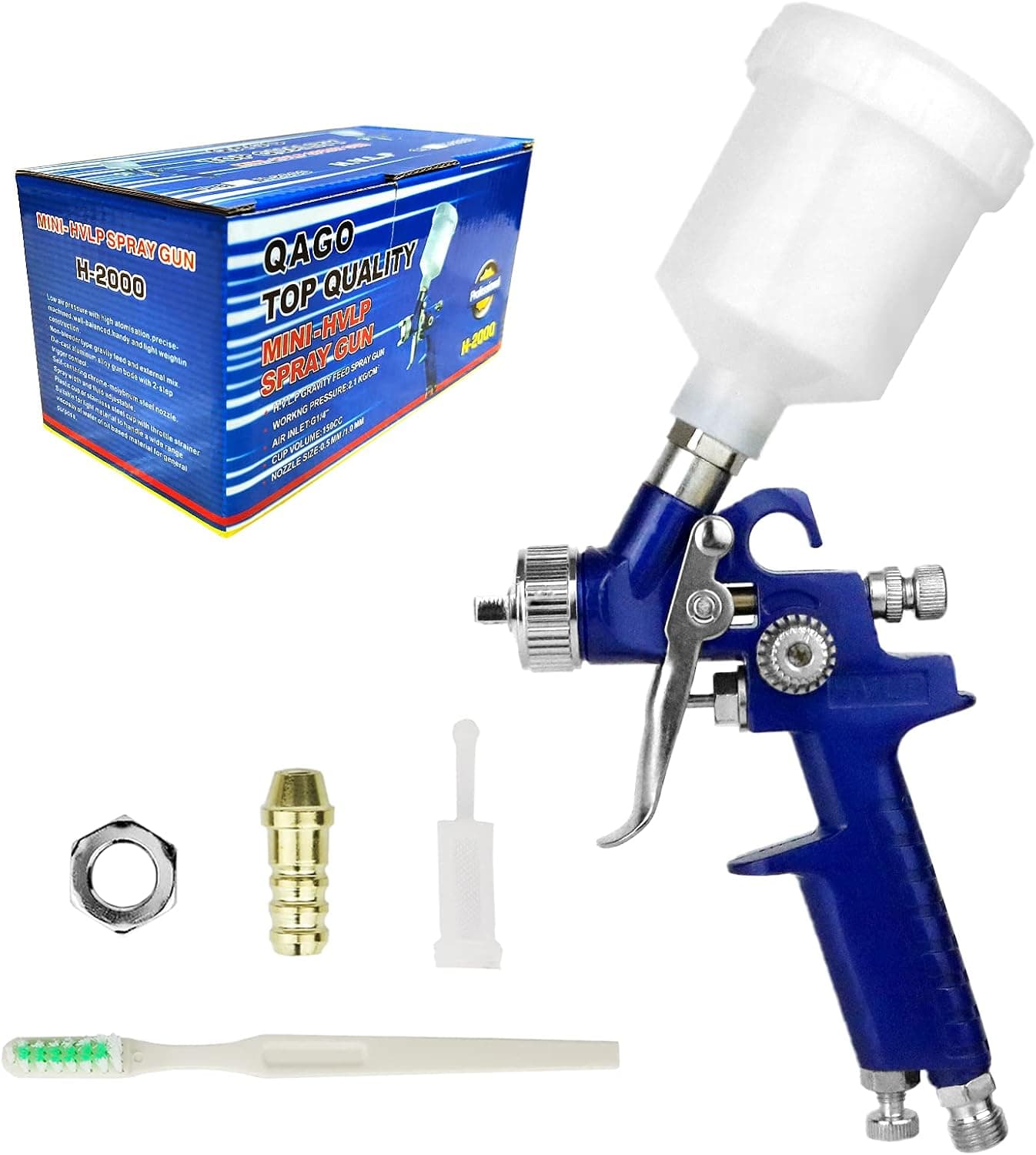 Pistola pulverizadora Tosucs HVLP con punta de 1,0 mm, pistola pulverizadora de aire para pulverización de automóviles, pistola de pintura con alimentación por gravedad para imprimación de automóviles, pulverización de superficies de muebles, pintura de paredes, incluye taza de 125 ml de capacidad