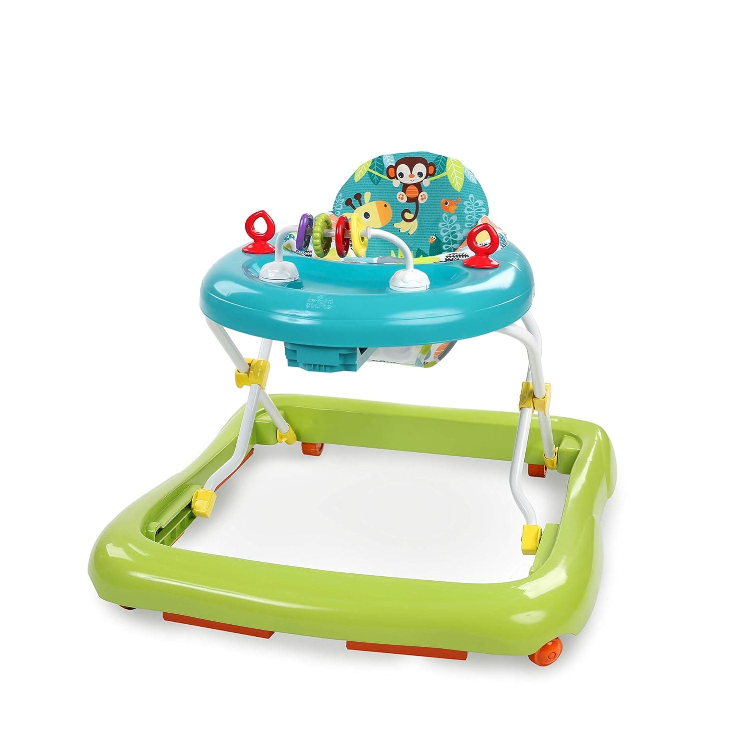 Bright Starts Giggling Safari Walker con marco plegable fácil de almacenar, 6 meses o más