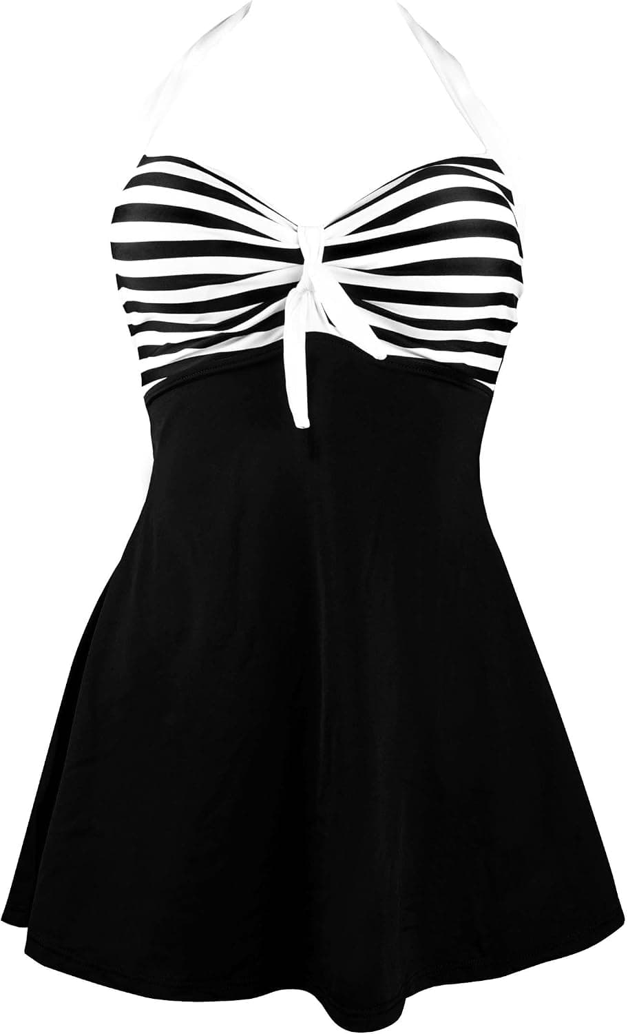 Vestido de baño vintage con control de barriga de una sola pieza con falda para mujer Traje de baño retro