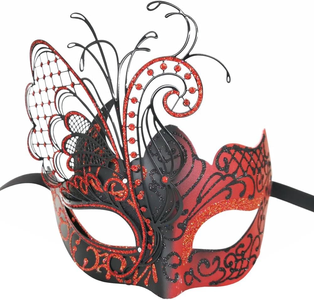 Ubauta Various Butterfly Rhinestone Metal Venetian Women Mask for Masquerade/Mardi Gras Party/Sexy Costume Ball/Wedding