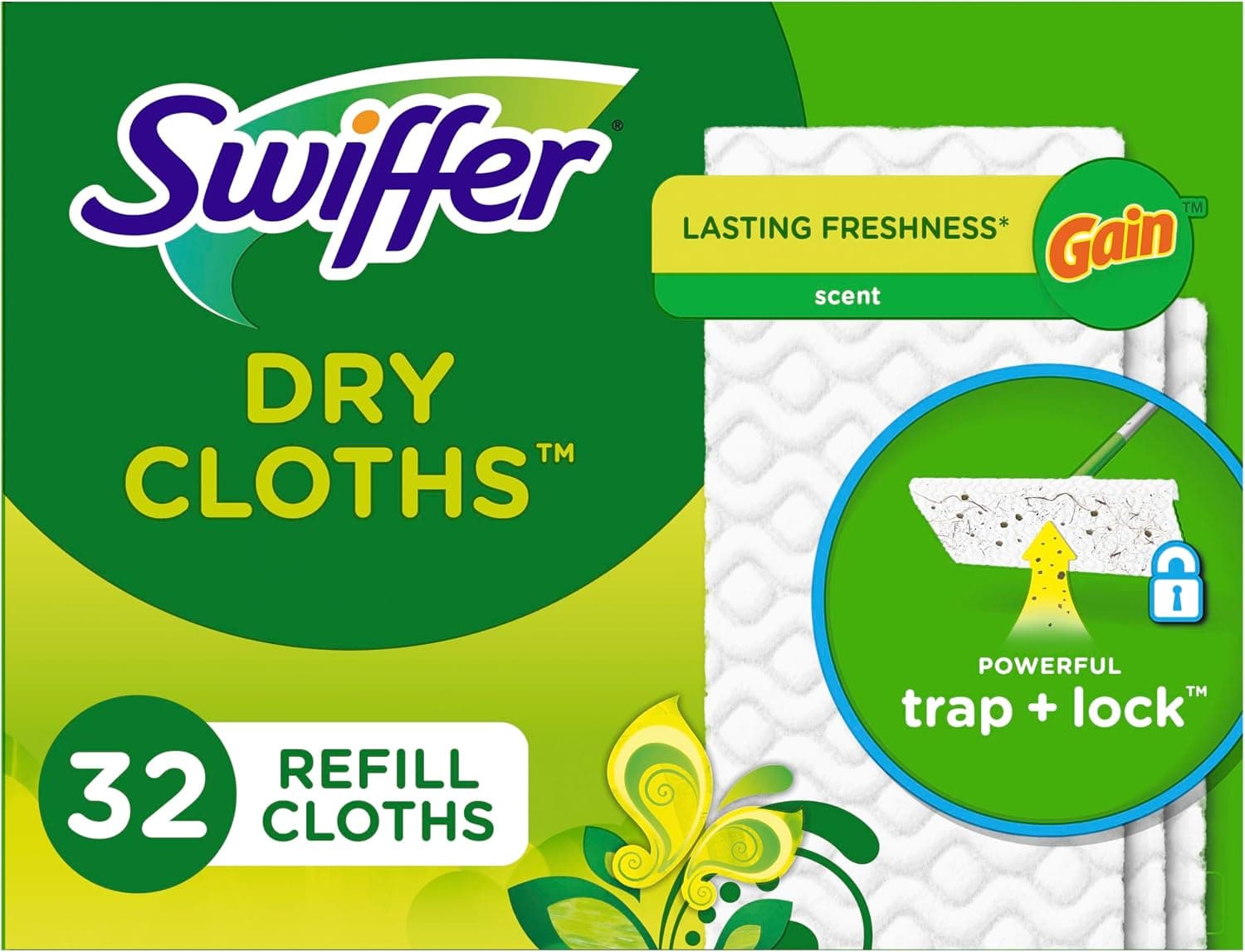 Swiffer Sweeper Dry Sweeping Cloth Recambios, Ganancia Original, 32 Cuentas