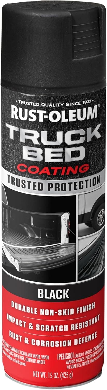 Pintura en aerosol para revestimiento de cajas de camiones para automóviles Rust-Oleum, negro | Revestimiento antideslizante resistente | Protección contra el óxido y la intemperie | Resistente a la abrasión | Resistente a impactos y astillas | texturizado