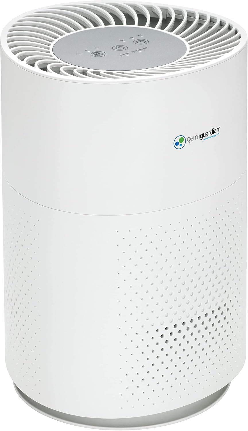 GermGuardian Purificador de aire con filtro HEPA verdadero para el hogar, la oficina, los dormitorios, filtra alergias, polen, humo, polvo, caspa de mascotas, moho, carbón activado elimina olores y desodoriza, blanco, AC4200W