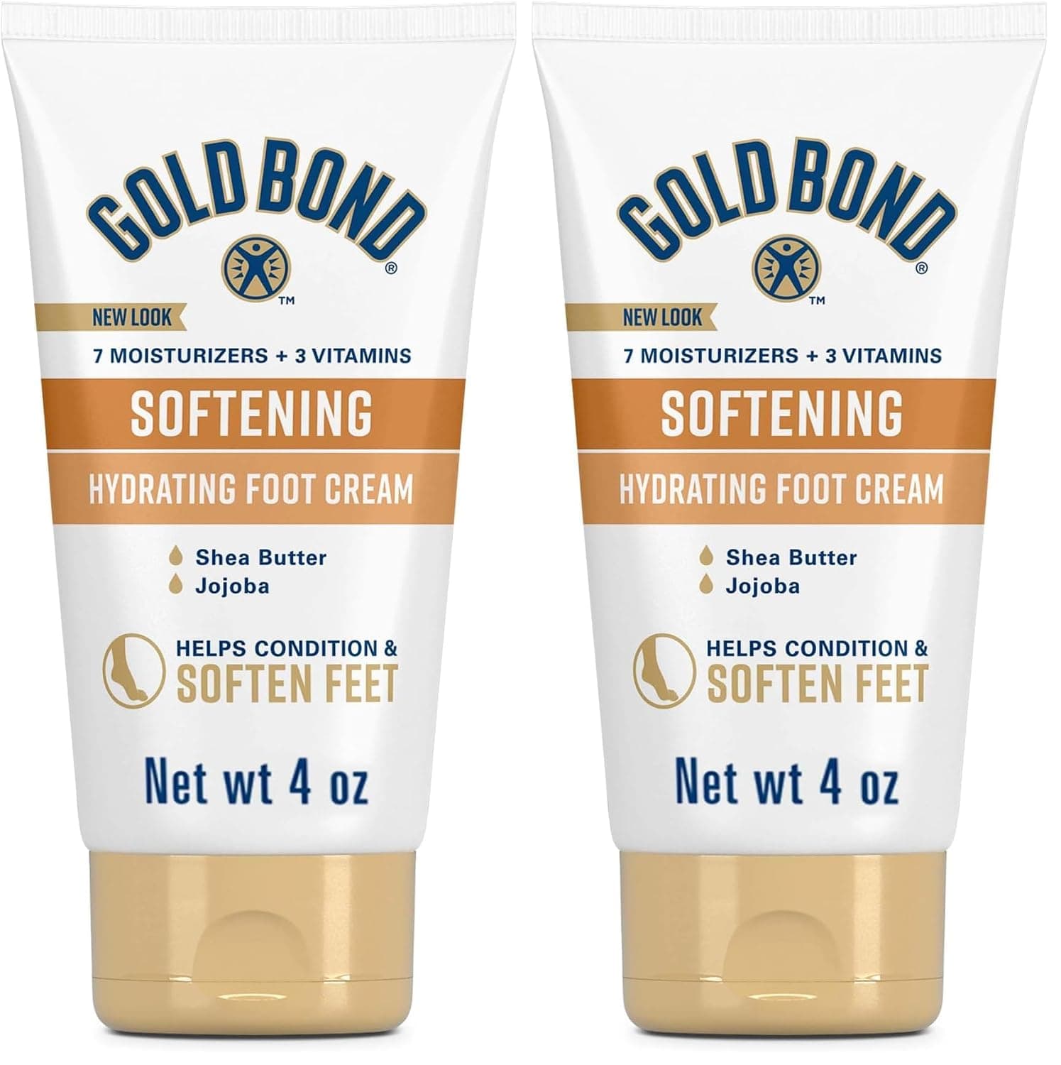 Gold Bond Softening Foot Cream, 4 Oz., Foot Lotion for Dry Feet (Pack of 2)