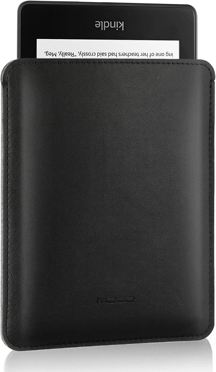 Moko Funda delgada compatible con Kindle Paperwhite 2021/7" Kindle Colorsoft Signature Edition 2024, funda de piel sintética antiarañazos, forro de fieltro suave, bolsa protectora de transporte, color negro