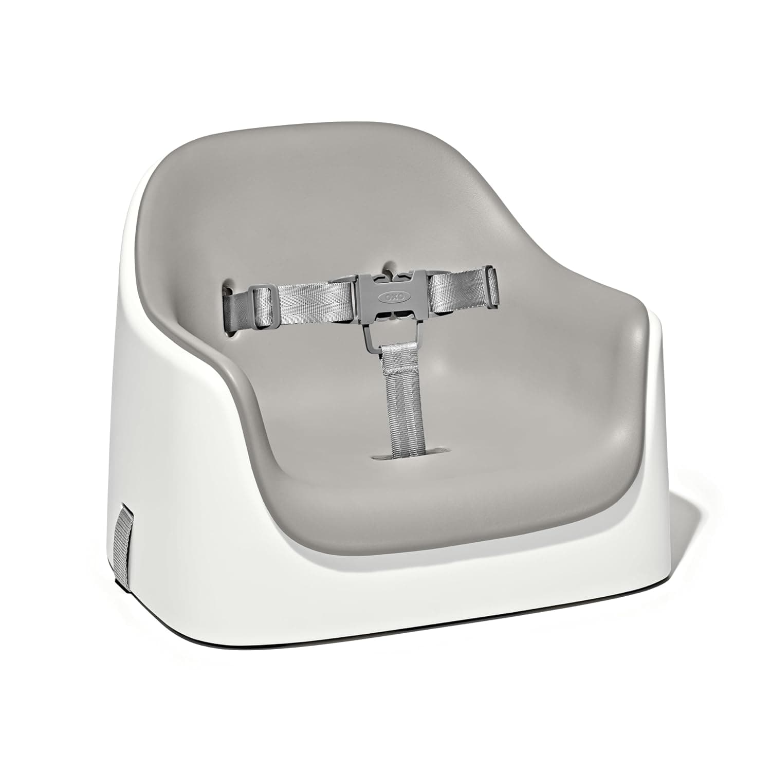 OXO Tot Nest Asiento elevador para cocina con cojín extraíble, gris | Asiento elevador portátil con correas, se fija a la silla de la mesa de comedor, cojín lavable extraíble
