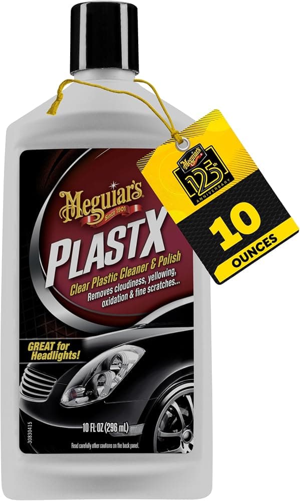 PlastX Clear Plastic Polish Headlight Restoration Polish, 10 Oz | Plastic Cleaner & Scratch Remover, Restores Clarity, Removes Yellowing, Oxidation & Cloudiness