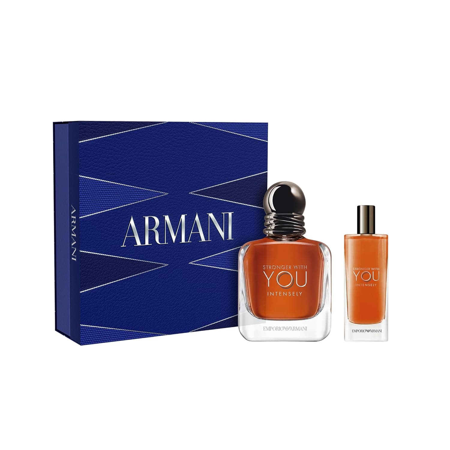 Armani Beauty Stronger With You Intensely - Colonia cálida y picante para hombres | Fragancia duradera con pimienta rosa, lavanda y vainilla: aroma icónico amaderado para hombres perfecto para una cita nocturna