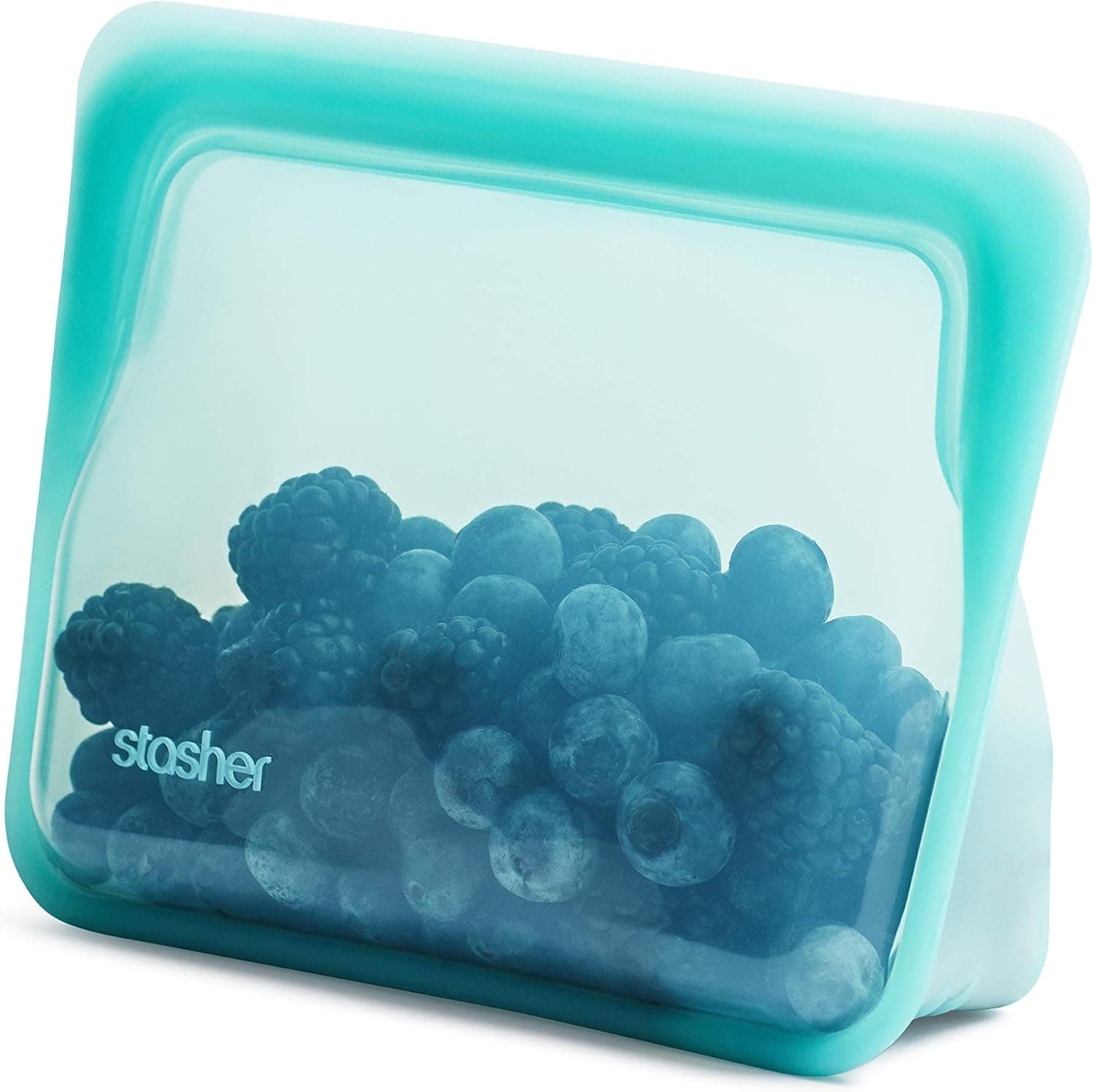 Mini bolsa vertical de silicona reutilizable Stasher Premium, aguamarina, 28 oz | Silicona apta para alimentos, ecológica, bolsas reutilizables para congelador, microondas, lavavajillas, despensa, preparación de comidas, bolsa de viaje, almacenamiento a granel