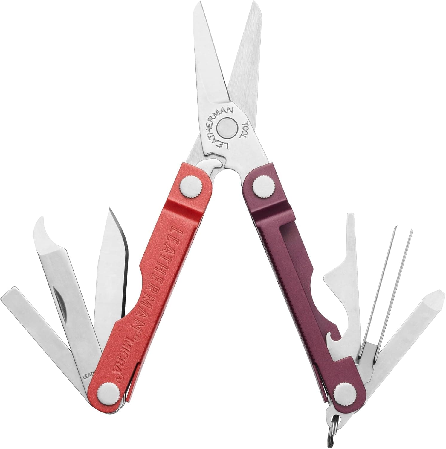 LEATHERMAN Micra Llavero multiherramienta, herramientas de aseo, vino caliente | 10 herramientas que incluyen tijeras con resorte, lima de uñas y pinzas, EDC del tamaño de un llavero