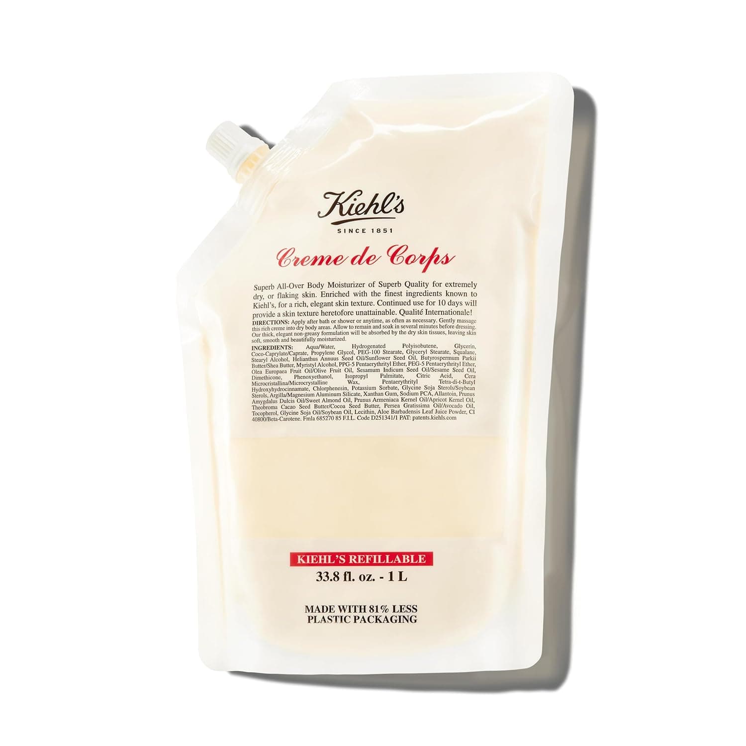 Kiehl's - Creme de Corps Body Lotion, with Cocoa Butter, Fast Hydration | Body Lotion for Soft and Smooth Skin - Suitable for All Skin Types - Synthetic Fragrance-Free
