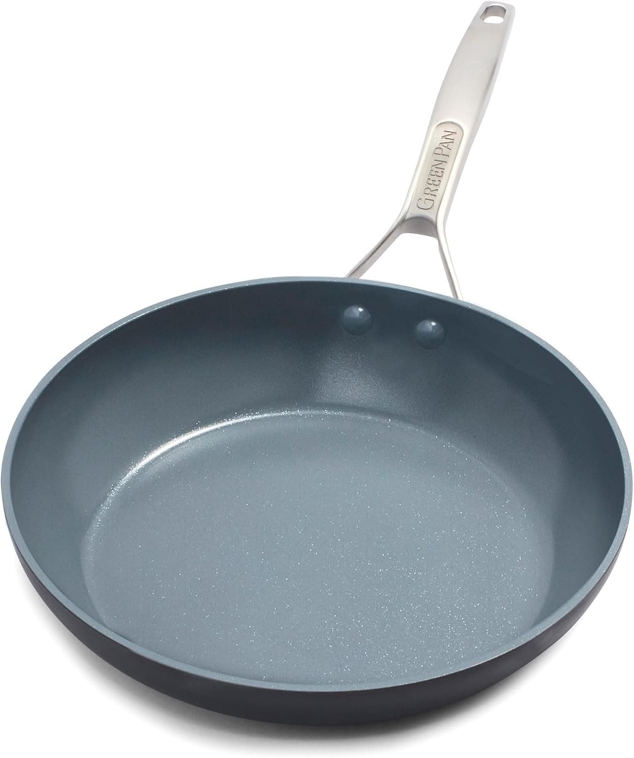 GreenPan Paris Pro Antiadherente de cerámica saludable anodizado duro, sartén de 10", sin PFAS, apta para lavavajillas, gris