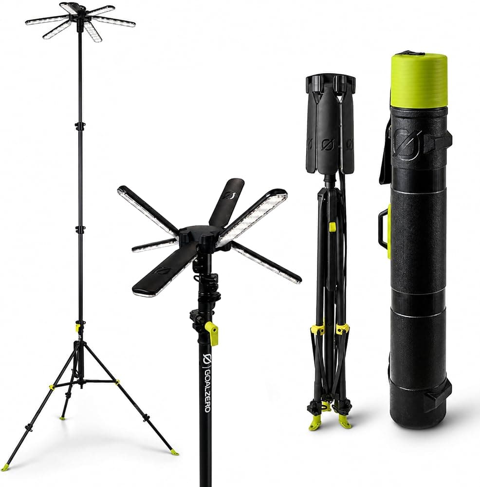 Skylight Portable LED Area Light, 6000 Lumens, 300 Ft Range | Adjustable 4-12 ft Telescoping Height, 4 Brightness Setting, IPX4 Water Resistant, Runs Up to 250 Hrs on Low, Plugs into Yeti