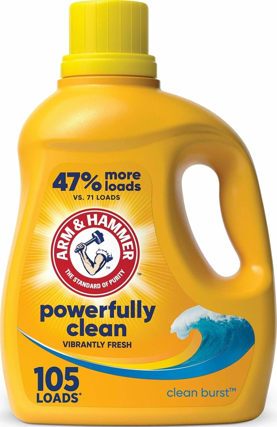 ARM & HAMMER Detergente líquido para ropa potentemente limpio | Aroma Clean Burst, 105 cargas, 105 onzas líquidas