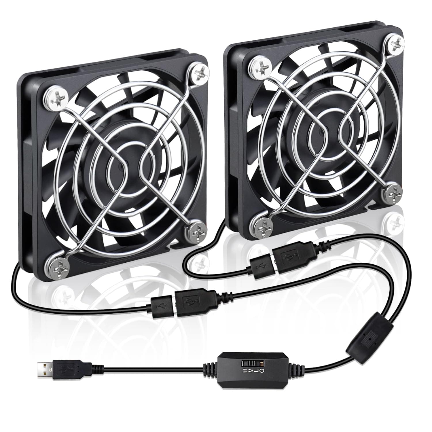 2 Packs Wathai 60mm x 10mm USB Computer Fan 5V with Speed Control for DIY | Variable Speed 5V USB Cooling Fan for Electronics Thin Slim Mini PC Case USB Powerful micro fans 60x60x10mm