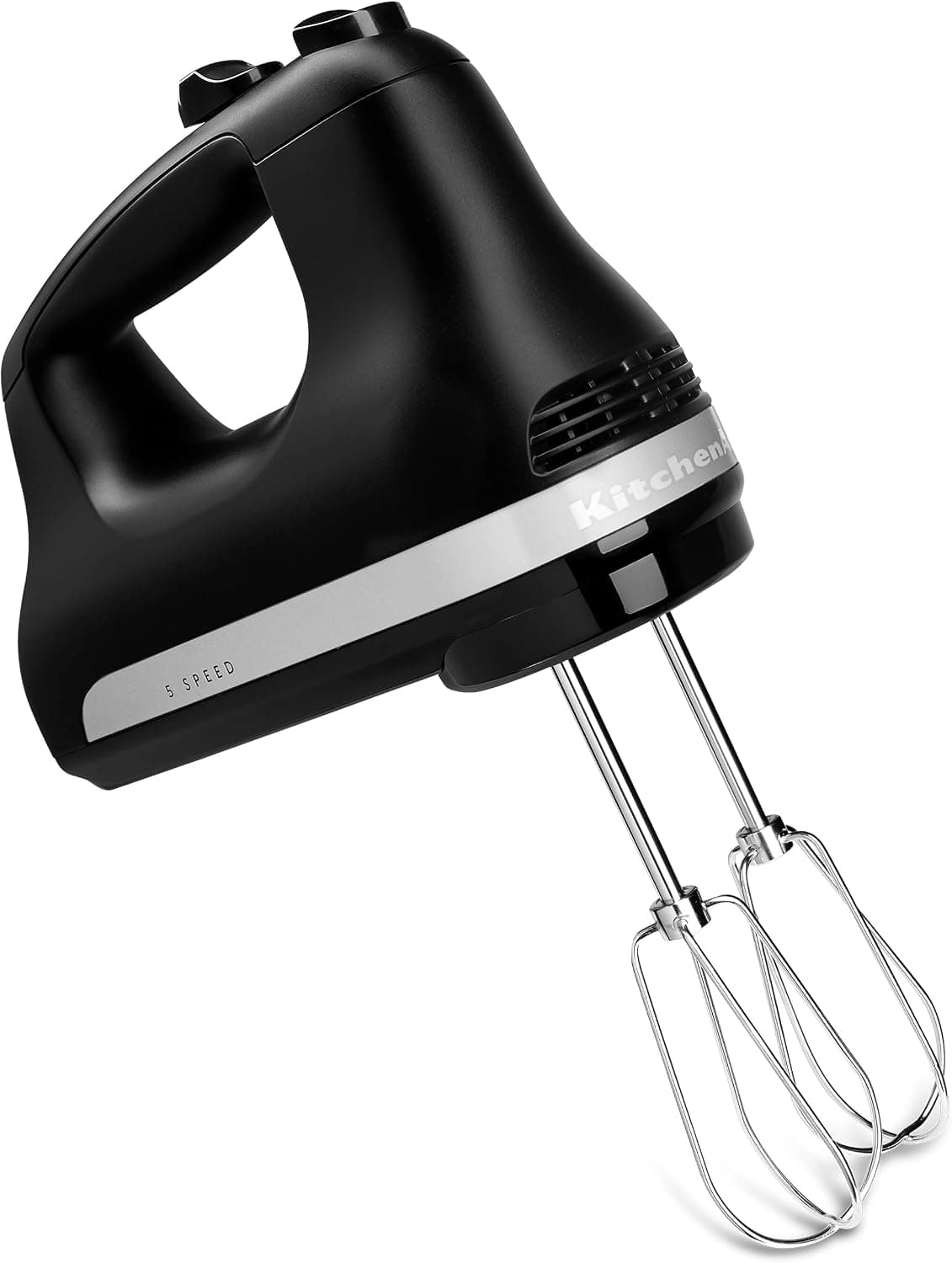 Batidora de mano KitchenAid 5 Ultra Power Speed, KHM512, negro mate | 5 velocidades, cable giratorio bloqueable, batidores turbo, botón de liberación fácil, batidores aptos para lavavajillas