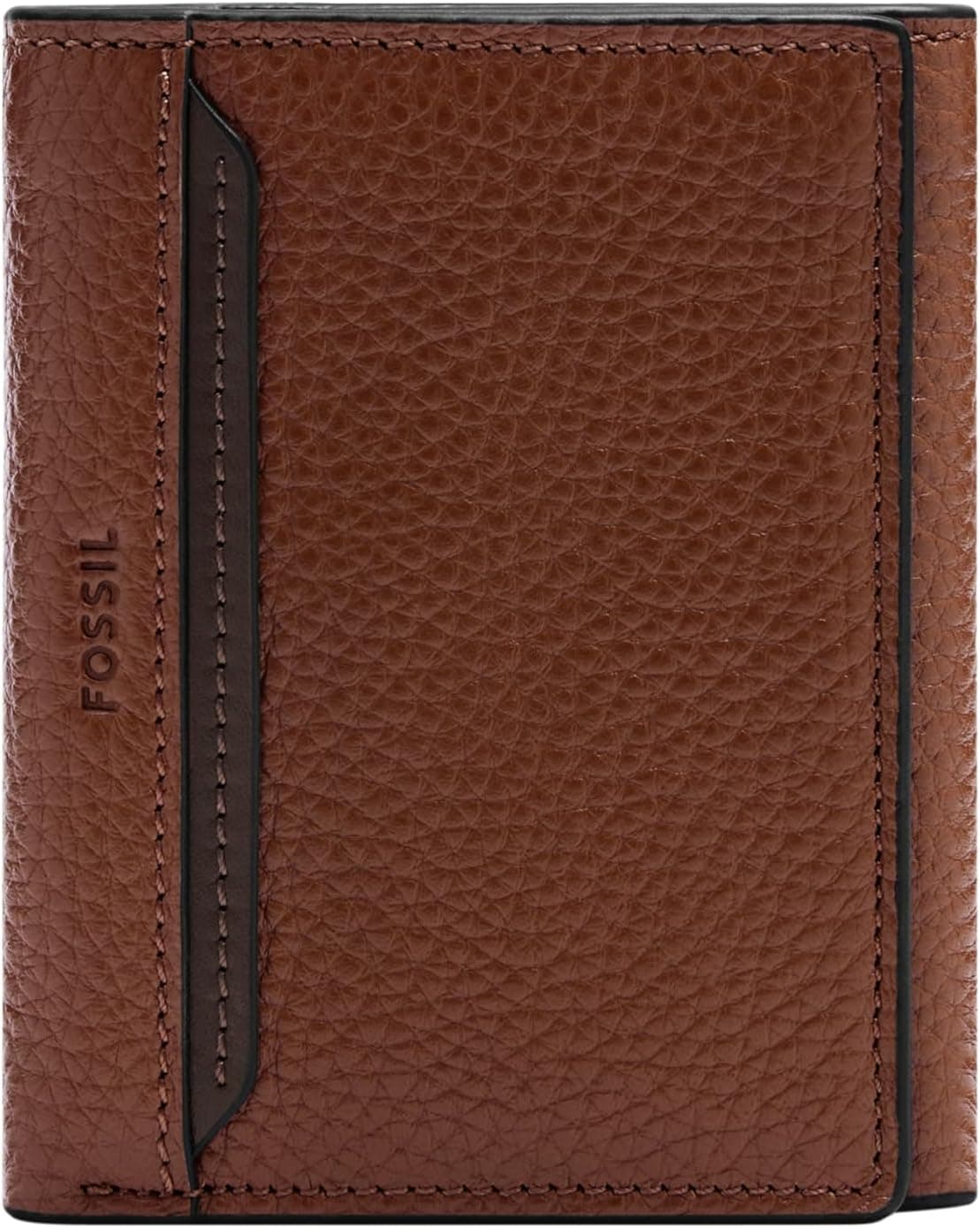 Fossil Cartera para hombre, cartera triple de cuero Huntington para hombre, marrón mediano