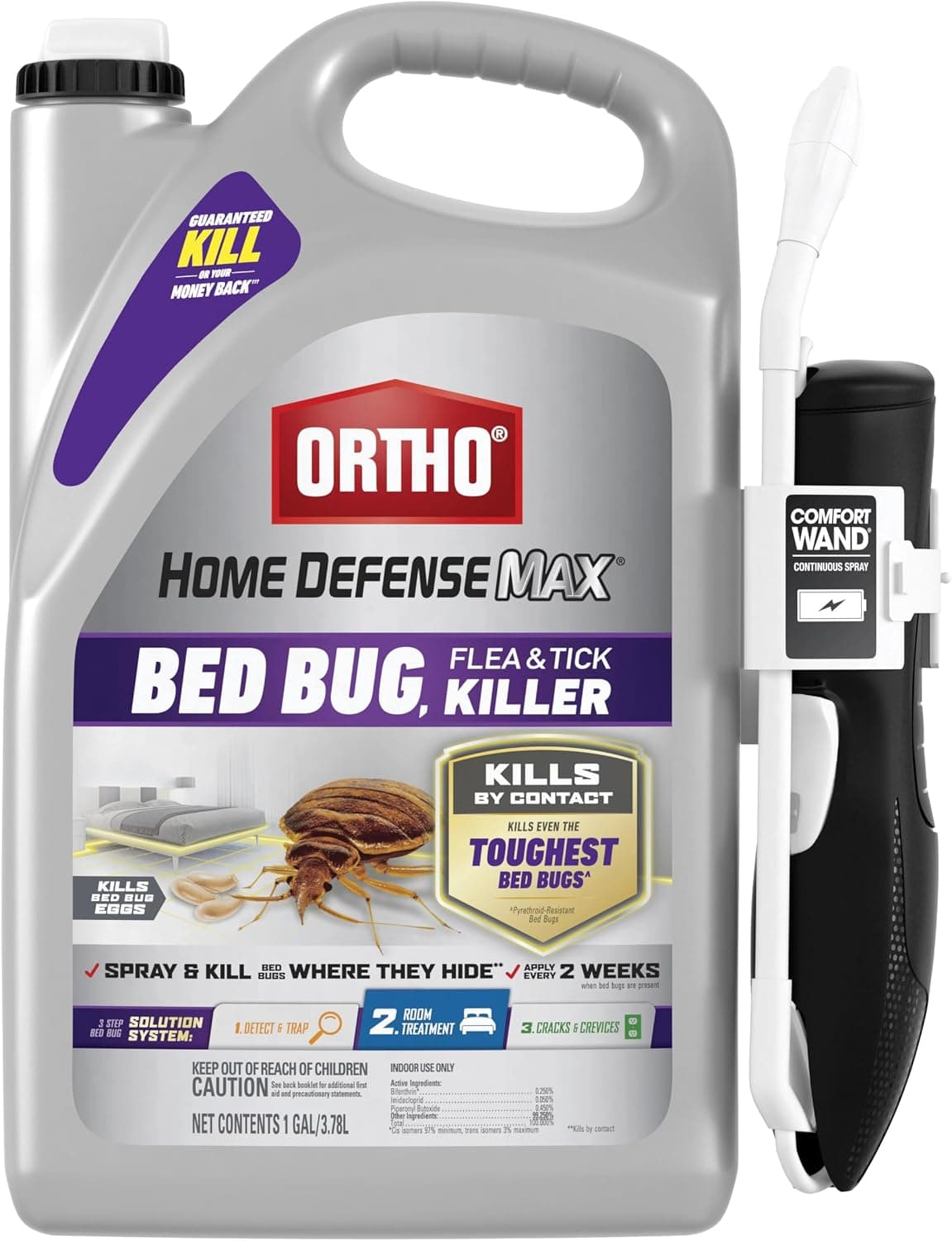 Ortho Home Defense Max Mata chinches, pulgas y garrapatas, 1 gal. | También mata los huevos de las chinches, listo para usar, spray para el control de plagas en interiores