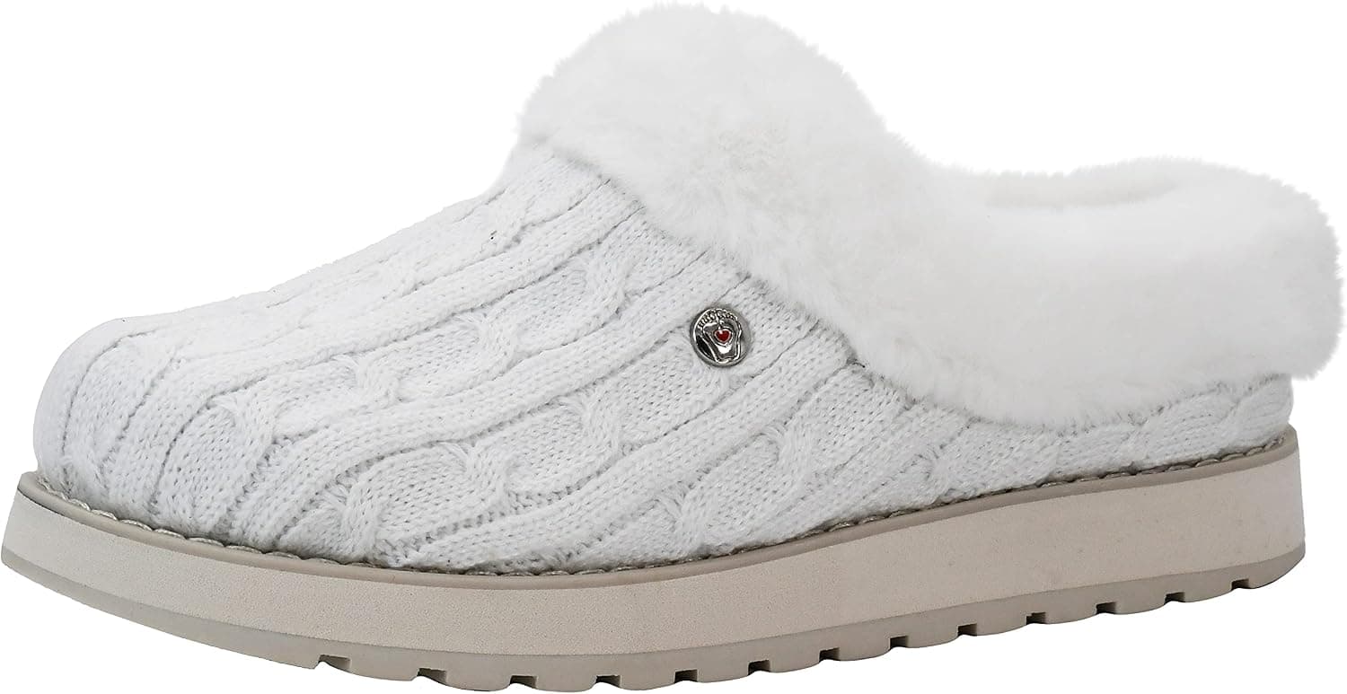 Zapatillas Skechers Keepsakes Ice Angel para mujer | Zapatilla informal, plantilla de espuma viscoelástica, parte superior de punto suave, forro de piel sintética, suela exterior flexible para interiores y exteriores.
