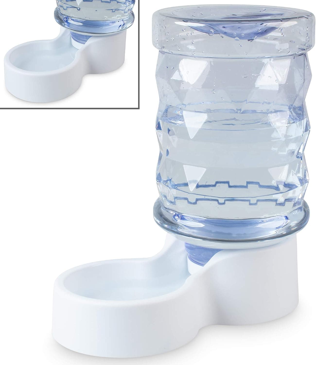 PetFusion H2O Dispensador de agua para mascotas por gravedad, 2,5 galones, transparente | Bebedero duradero, estación automática para gatos y perros pequeños, medianos y grandes
