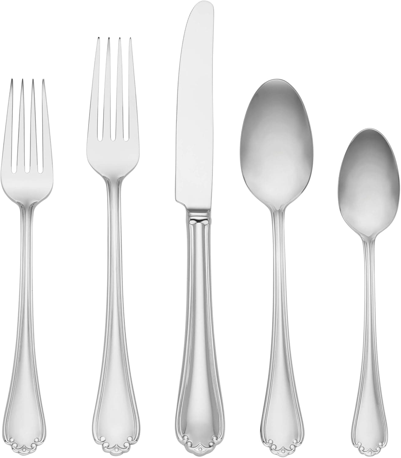 Lenox Chelse Muse Juego de cubiertos 18/10 de 65 piezas para 12, cubiertos | plateado, apto para lavavajillas | incluye cucharas para servir y juego de utensilios | Juego de cubiertos de alta resistencia para cocina y comedor.