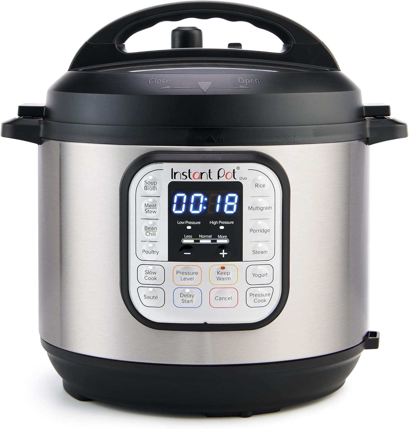 Olla a presión eléctrica 7 en 1 Instant Pot Duo de 6 cuartos, acero inoxidable