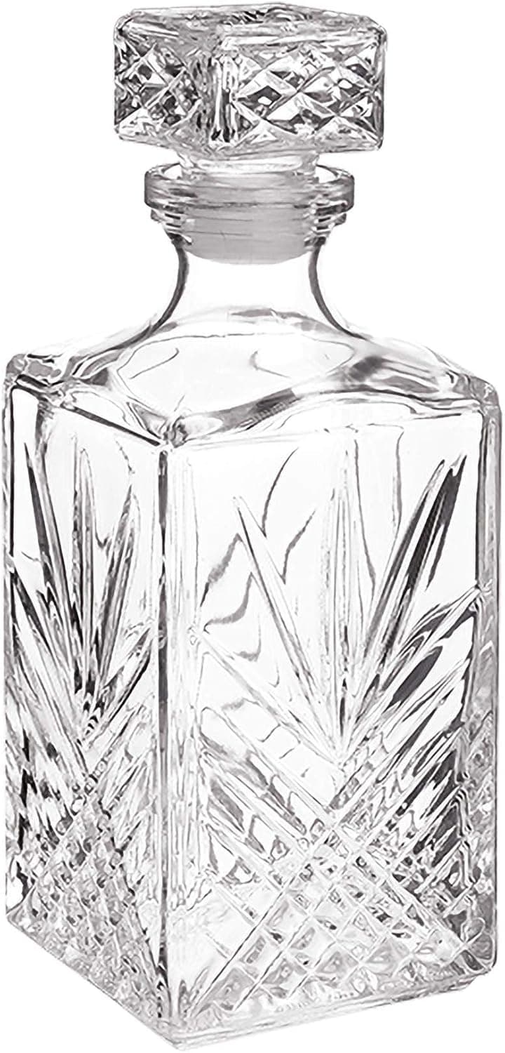 Bormioli Rocco Selecta Collection Whiskey Decanter – Sophisticated 33.75oz Diamond Decanter With Starburst Detailing – For Whiskey, Bourbon, Scotch & Liquor
