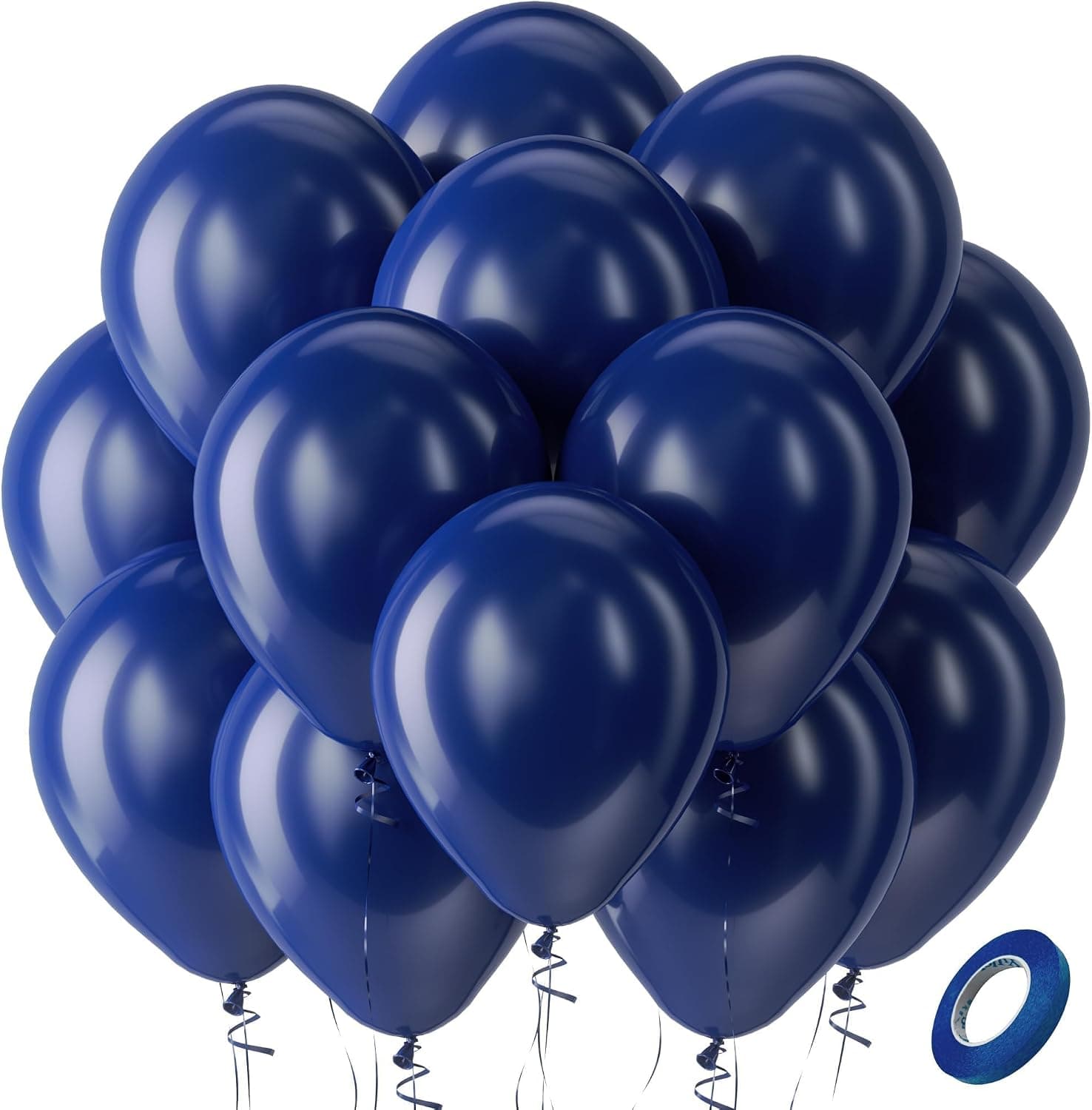 Globos de fiesta de látex azul marino, paquete de 100, 12 pulgadas | Globos azul marino para graduación, jubilación, cumpleaños, deportes, despedida de soltera, decoraciones de fondo