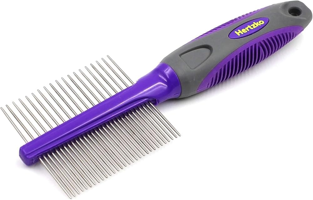 Pet Combs de Hertzko – Peine pequeño y grande - Doble cara - Áreas pequeñas y grandes - Elimina enredos, nudos, piel suelta y suciedad - Ideal para uso diario para perros y gatos con pelo corto o largo