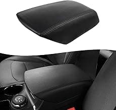 KBH Funda de repuesto para reposabrazos de consola central delantera para Ford Explorer 2011-2019, tapicería de piel de reposabrazos de cuero de vinilo, antiarañazos, negro (solo parte de cuero)