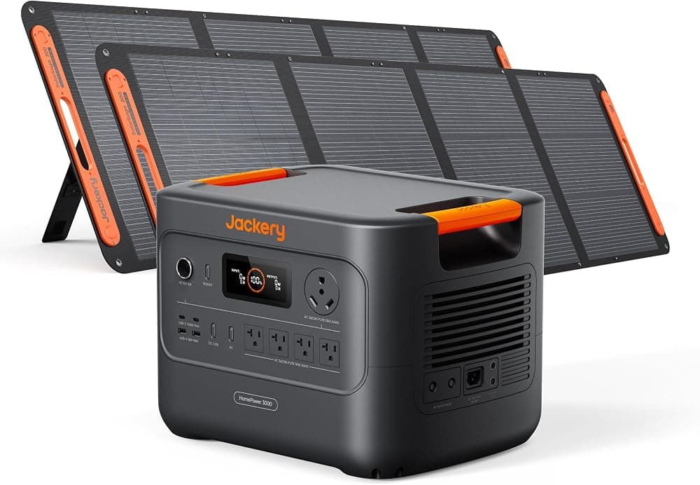 Paneles solares Jackery HomePower 3000 y 2x200W, 3072Wh, salida CA 3600W | Sobretensión de 7200 W, batería LFP, generador solar, respaldo esencial para uso doméstico, corte de energía, vehículos recreativos, emergencias