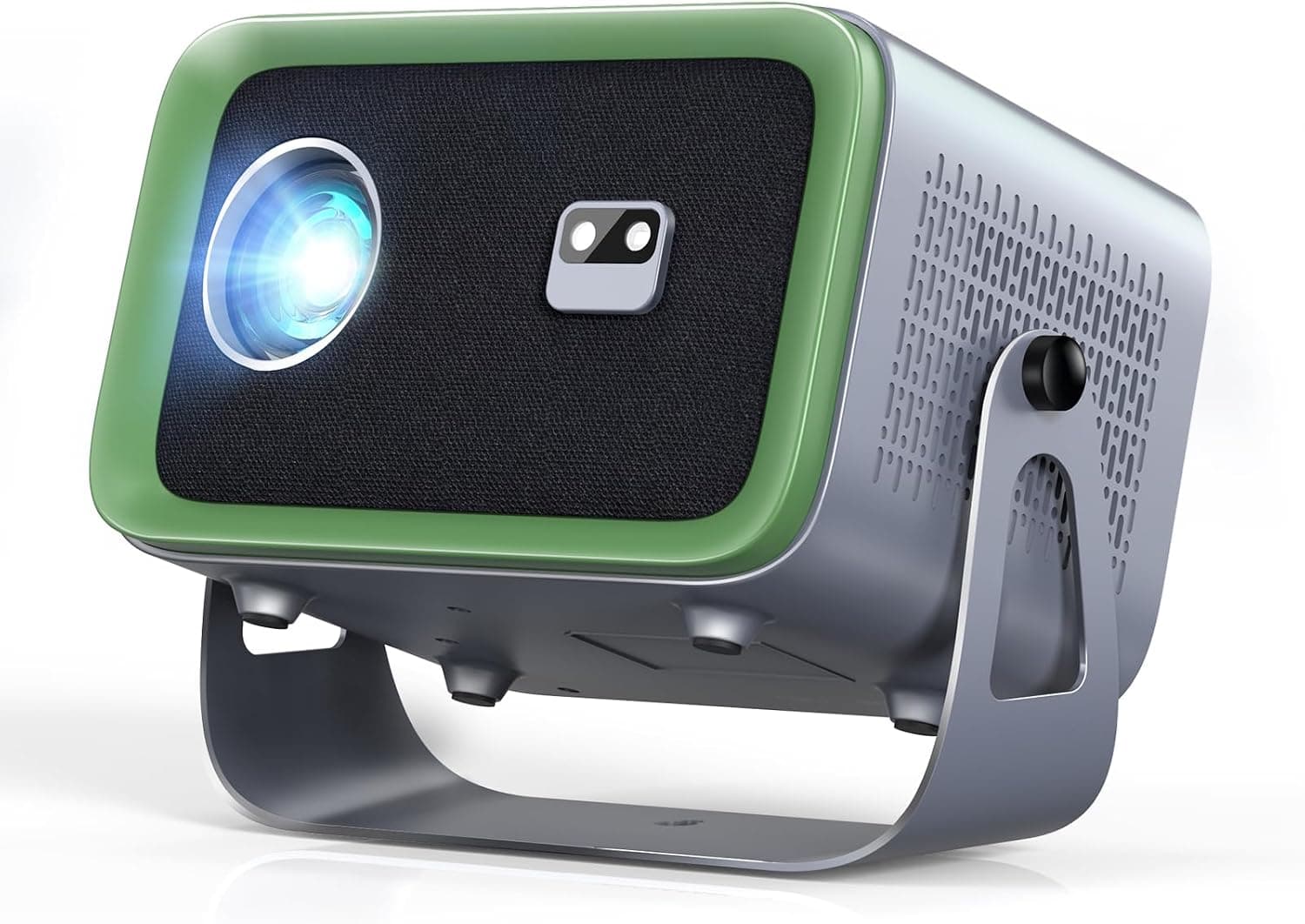 【Enfoque automático/Keystone】Proyector 4K con WiFi y Bluetooth, Proyector de películas giratorio de 360°, Proyector portátil con 200 ANSI, Proyector para exteriores para teléfono/PC/TV Stick/DVD/USB/HDMI