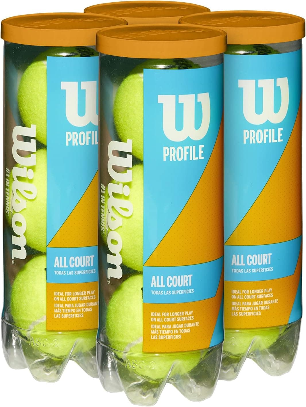 Pelotas de tenis Wilson Profile para todas las canchas: lata individual, 4 latas (12 pelotas), 24 latas (72 pelotas)