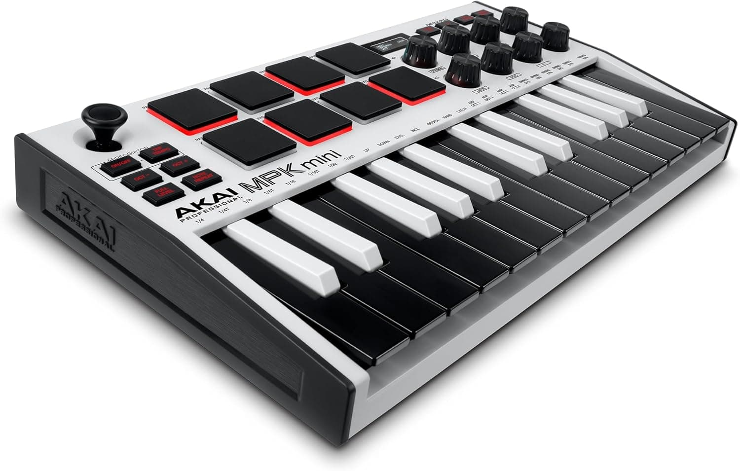 Akai Professional MPK Mini MK3 Teclado controlador MIDI USB de 25 teclas, blanco | Mini teclas sensibles a la velocidad, 8 pads MPC, 8 perillas, paquete de software incluido, para creadores de ritmos, productores musicales y estudios domésticos