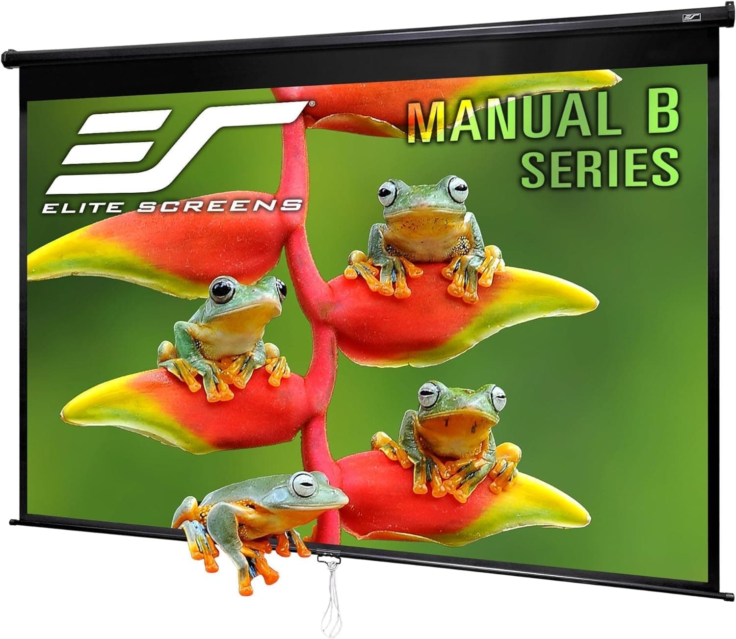 Elite Screens Manual B, 120 PULGADAS, relación de aspecto 16:10, Pantalla de proyector desplegable manual 4K / 8K Ultra HDR 3D Ready con mecanismo de bloqueo automático, GARANTÍA DE 2 AÑOS, M120X
