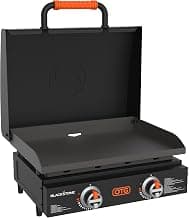 Blackstone OTG Plancha de mesa para exteriores con capucha incorporada, negra, 22 pulgadas | Aparato de parrilla portátil para acampar, asar en la puerta trasera y cocinar en la cocina mientras viaja