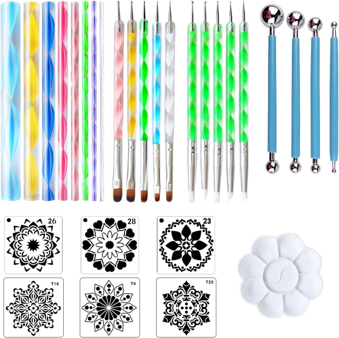 CH HAICHENG 30 PCS Mandala Painting Tools Mandala Dotting Tools for Painting Mandala Rocks, Nail Dotting and Art Drawing Supplies