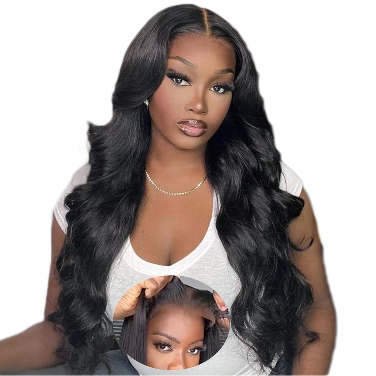 Pelucas sin pegamento Cabello humano Pre-cortado Pre-cortado Onda corporal 5x5 Cierre Peluca de 24 pulgadas | Fácil de usar y llevar, amigable para principiantes,suave y sin Tangel, 180% de densidad,perfecto para ocasiones diarias o especiales