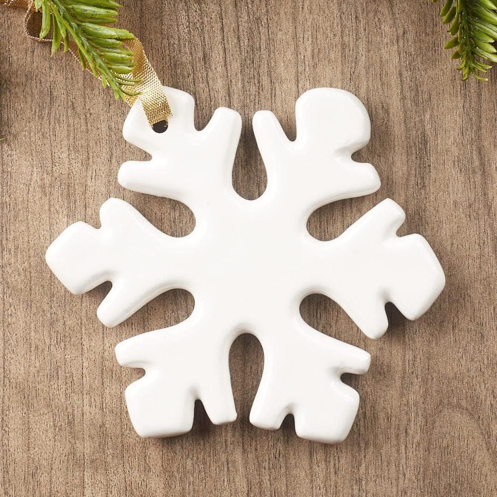 12 White Ceramic Round Ornaments – Blank Glazed DIY Paintable Décor