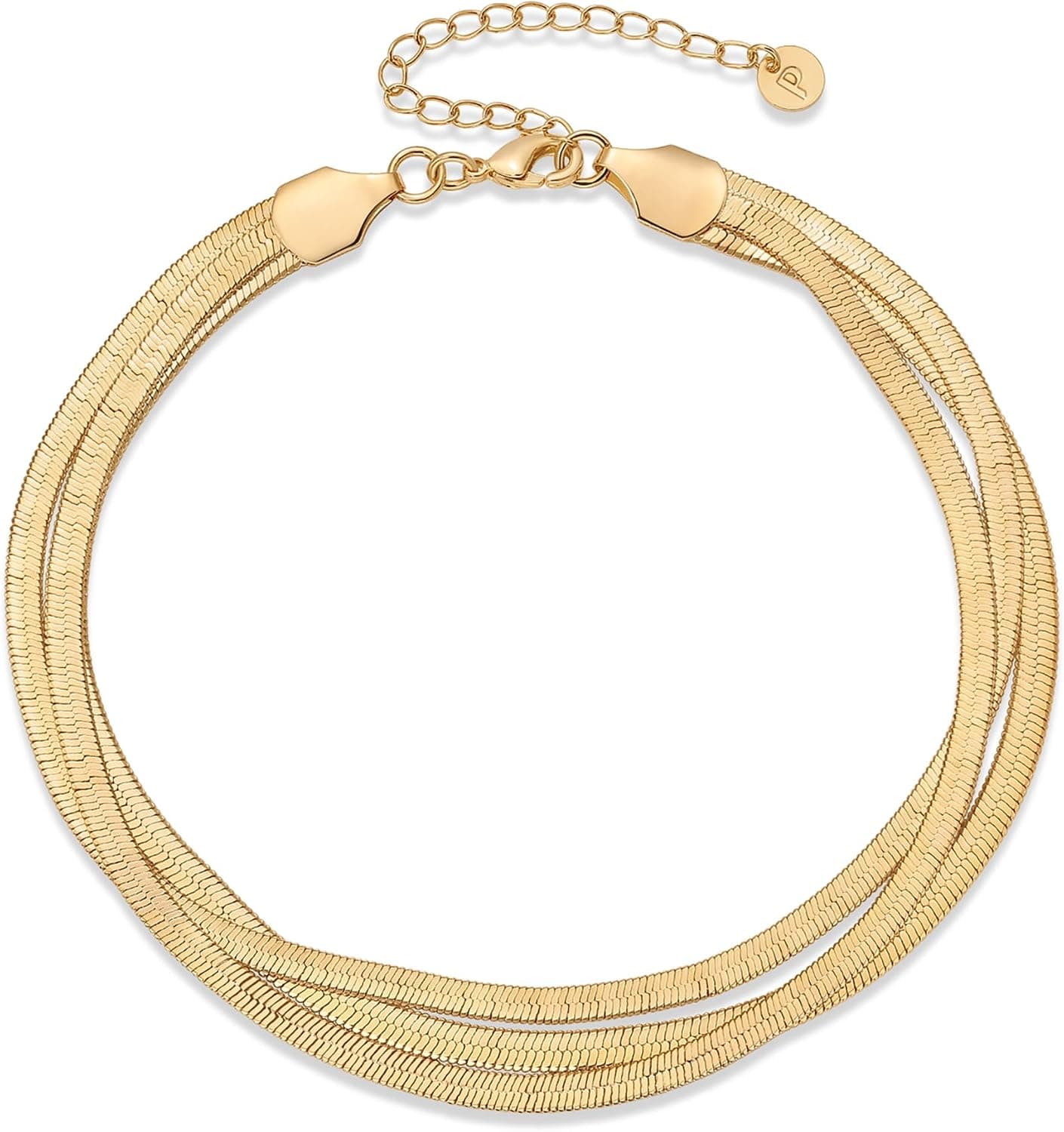 PAVOI Tobilleras de cadena chapadas en oro de 14 quilates para mujer – Pulsera de tobillo de cadena de eslabones minimalista – Tobilleras de oro delicadas para mujer – Regalos de joyería de playa de verano – Serpiente, Fígaro, Marinero, clip, cuentas