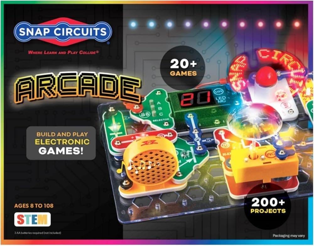 Circuitos SNAP "Arcade", kit de exploración electrónica, actividades STEM para mayores de 8años, manual de proyecto a todo color (SCA-200)