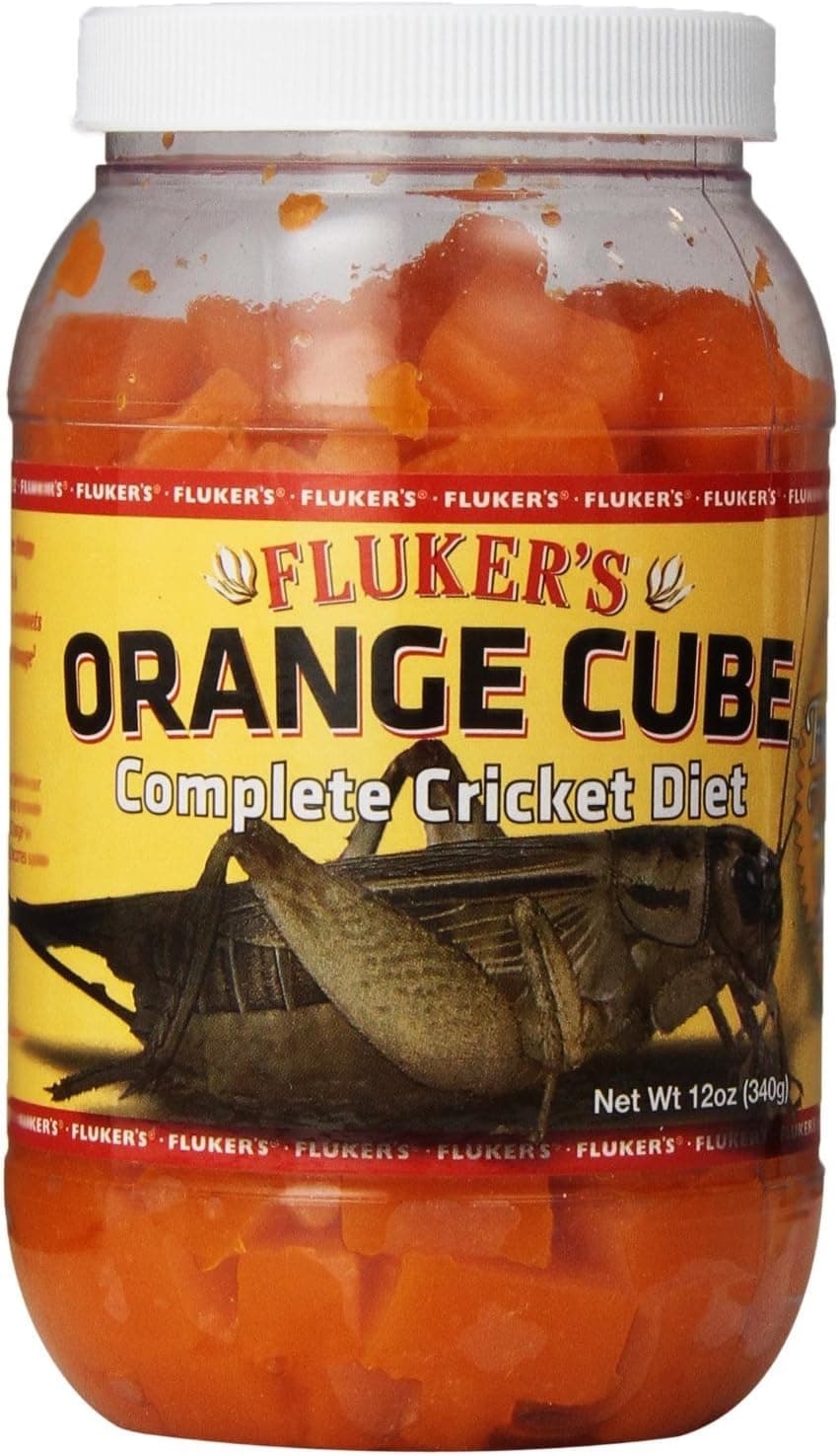 Fluker's Orange Cube Dieta completa para grillos, alimento para carga intestinal para insectos alimentadores y grillos vivos, proporciona vitaminas, minerales e hidratación, 12 oz