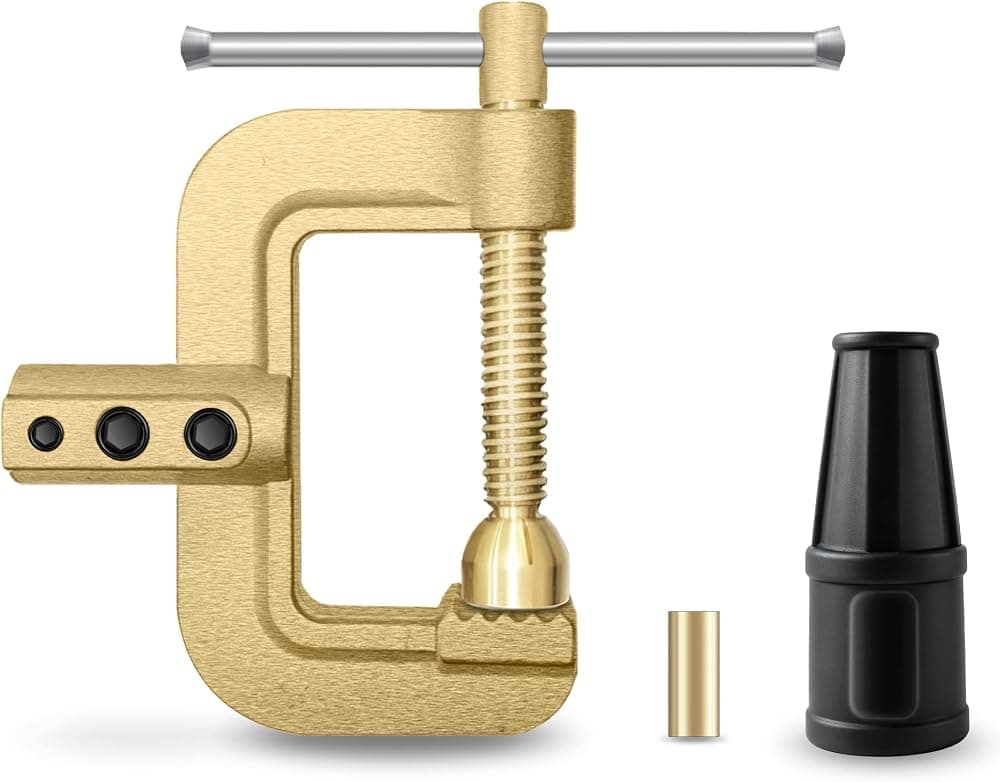 HITBOX Welding Ground Clamp, Solid Brass Heavy Duty Screw-Lock C-Style Earth Clamp, 400A for TIG MIG MMA/Stick Welders, 2.3" Jaw Opening, 1.65 lb